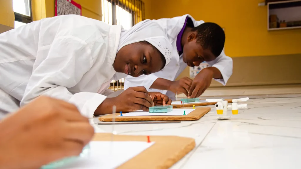 Palmville College students in a technical drawing practical class